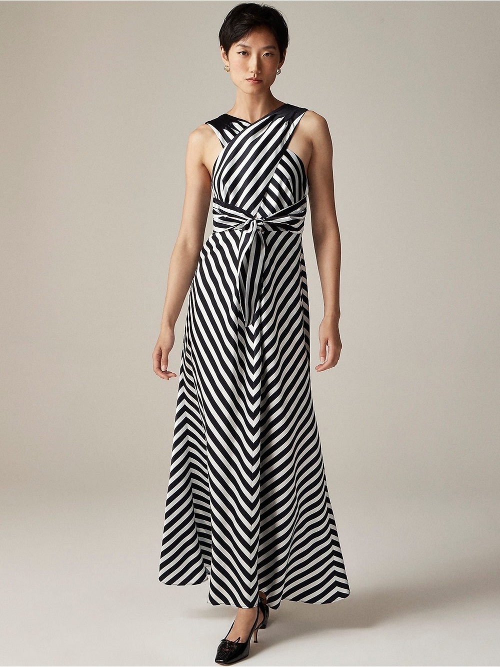 NWT Christopher John Rogers X J.Crew Striped Cross Front Maxi Dress Size 10